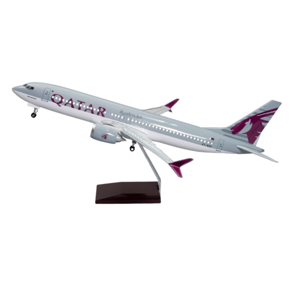 Qatar Airways B737 MAX 8 Custom Aircraft Model - Without Landing Gear & LED high quality resin model